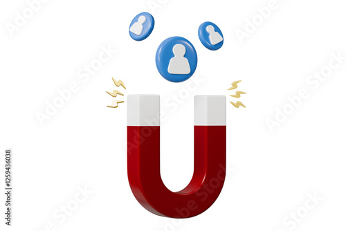 Obraz na plátně 3d Magnet attracting people icon symbol