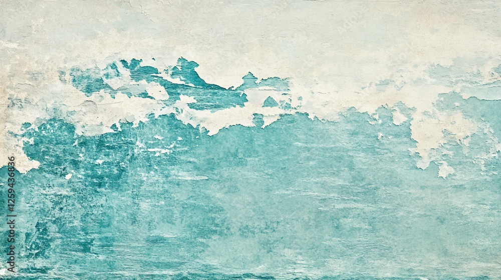 Obraz premium Abstract Teal and White Textured Wall Art