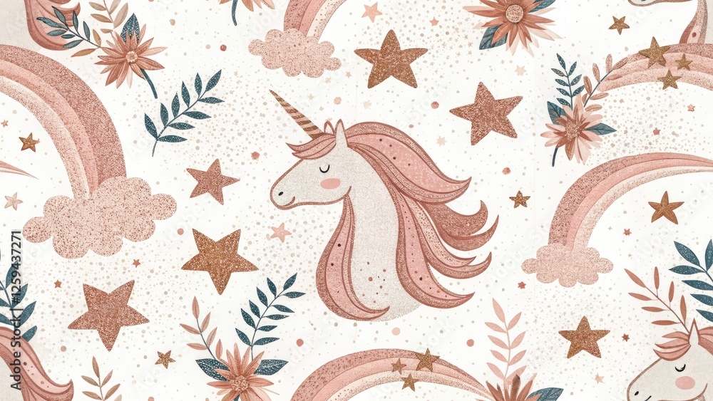 Fototapeta premium Rose Gold Glitter Pattern: Double Exposure Educational Backgrounds