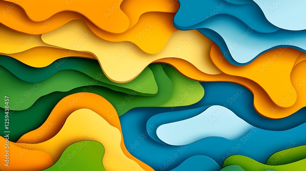 Fototapeta premium Abstract Colorful Layered Papercut Design