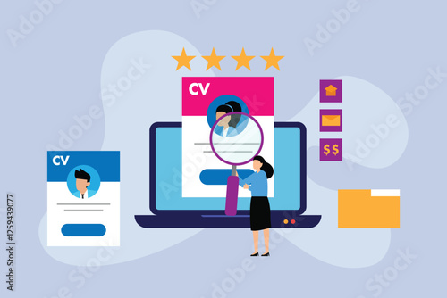 HR Recruitment and Resume Screening – Candidate Selection Process 2d flat vector illustrations