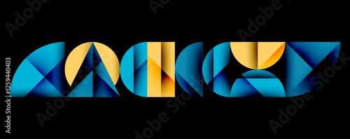 Minimal geometric abstract background. Circle square and triangle design