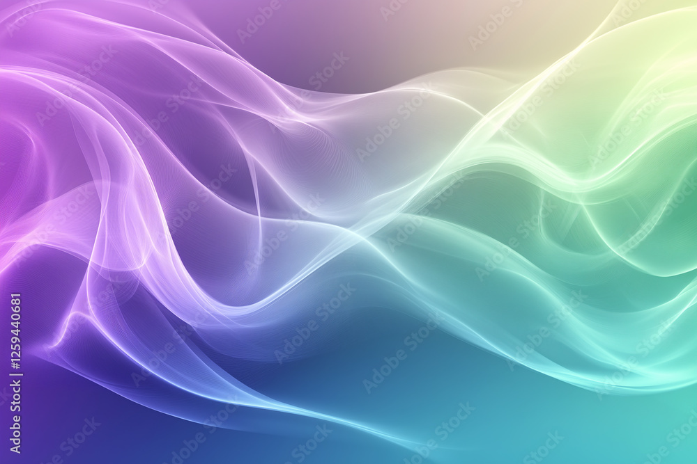 Obraz premium gradient abstract background with elastic waves, light blue, violet and green colors