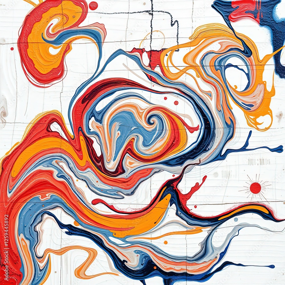 Naklejka premium Abstract Expressionist Swirls on Weathered Wood