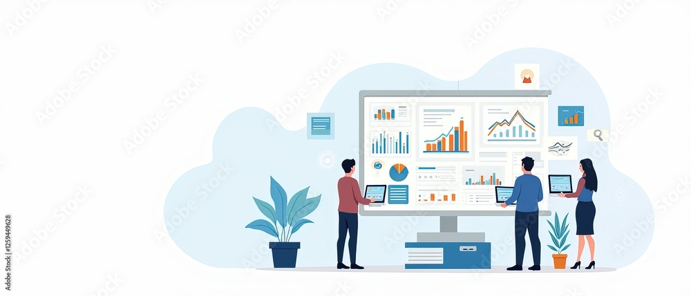 Business Data Analysis & Management Icons - Strategy, Teamwork, Cloud Business Data Analysis & Management Icons - Strategy, Teamwork, Cloud