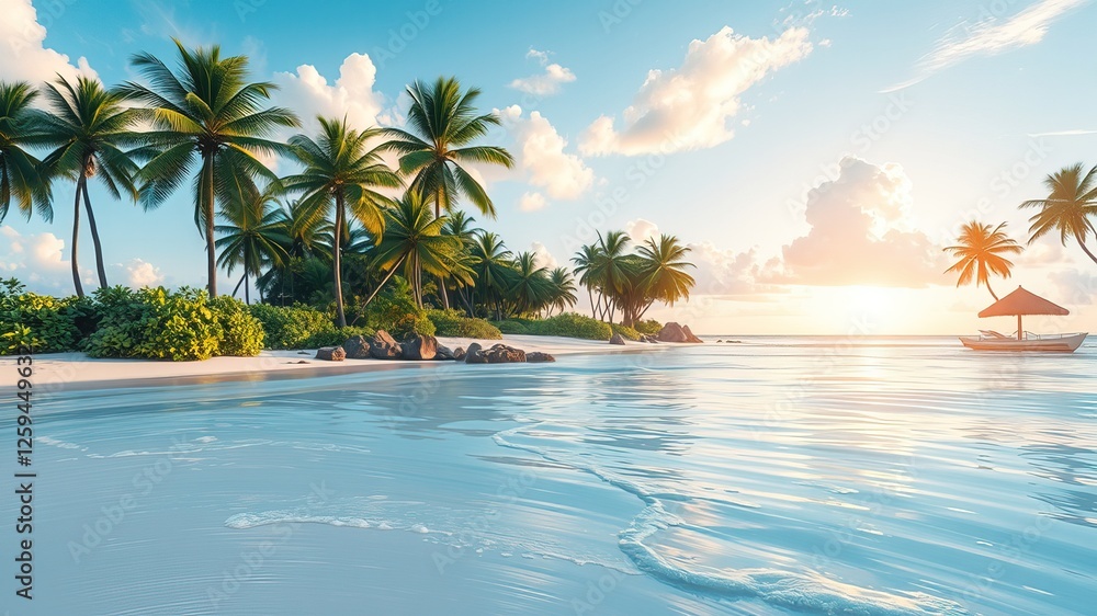 Brush Strokes on the Beach: A Surrealist Paradise Brush Strokes on the Beach: A Surrealist Paradise