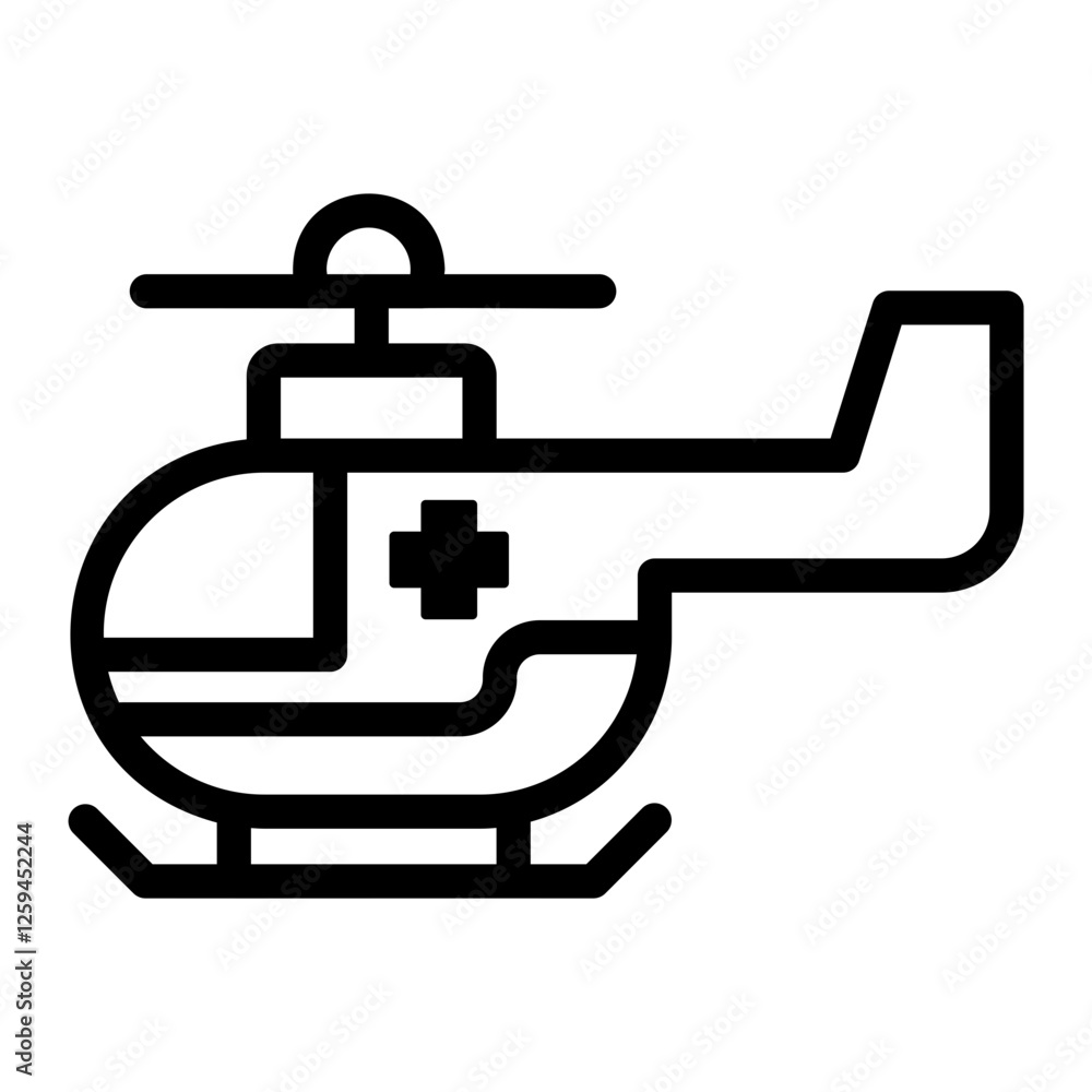 helicopter Line Icon helicopter Line Icon