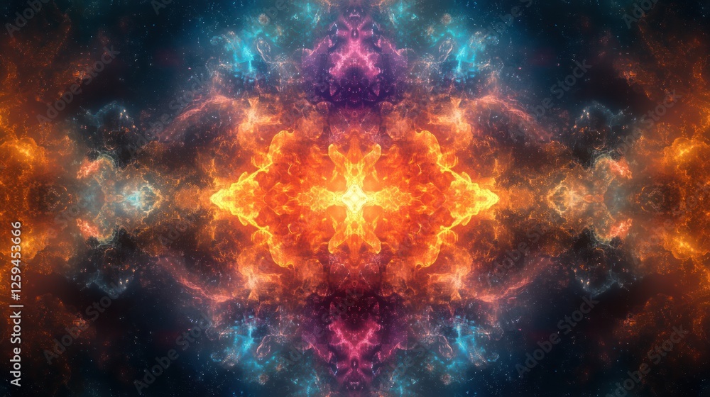 Fototapeta premium Cosmic fire mandala background design