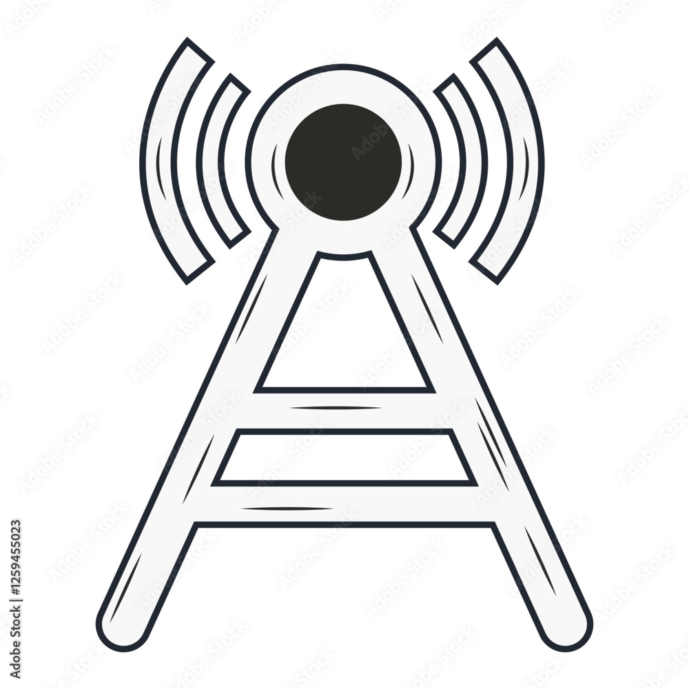 Podcast Doodle Clipart Isolated on White Background. Vector Illustration in Hand Drawn Line Style Podcast Doodle Clipart Isolated on White Background. Vector Illustration in Hand Drawn Line Style