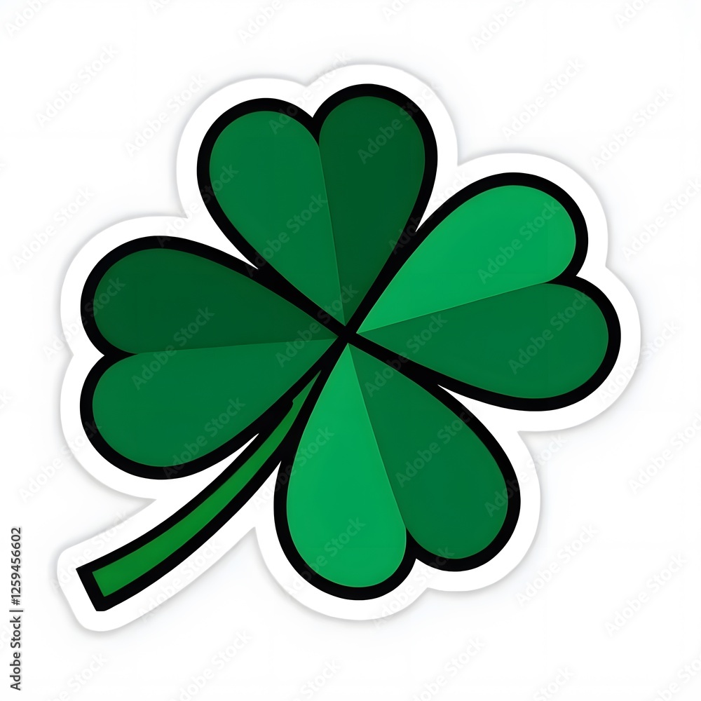 Fototapeta premium Vibrant Cartoon Shamrock Design Sticker for St. Patrick's Day
