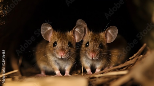 Mice portrait in the warm light