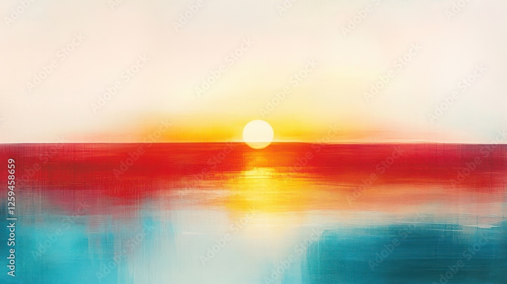 Vibrant sunset over tranquil ocean with colorful reflections Vibrant sunset over tranquil ocean with colorful reflections