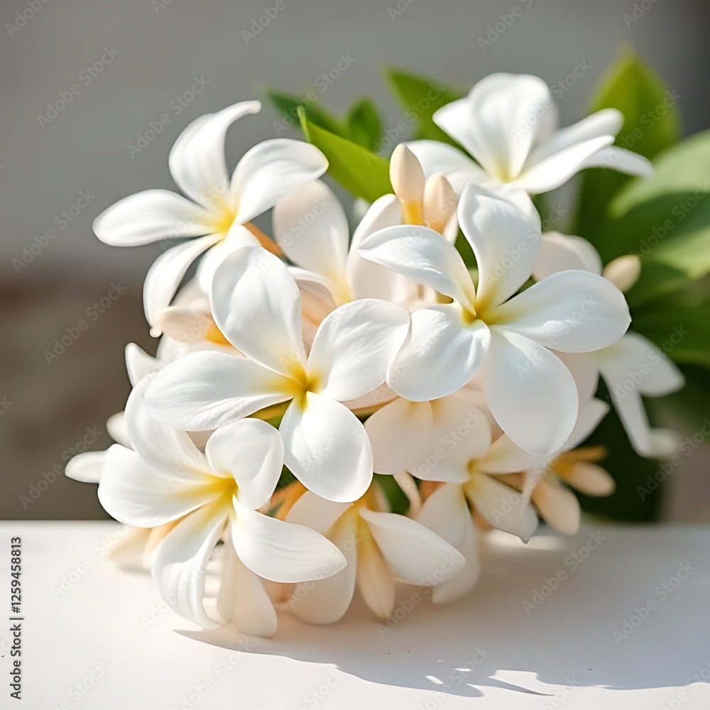 Fototapeta premium white frangipani flowers