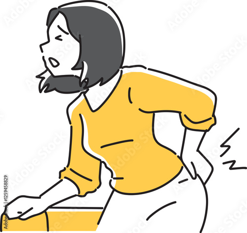 腰を痛めた女性