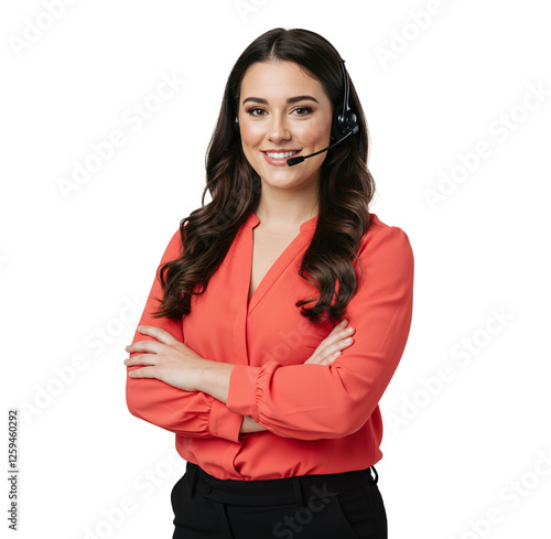 Beautiful woman customer service Support.	