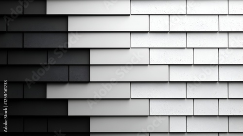 Abstract black and white architectural pattern background, graphic design photo