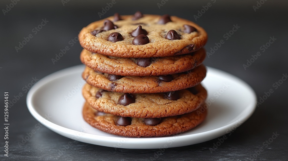Stack of chocolate chip cookies on plate. Food photography for recipe blogs Stack of chocolate chip cookies on plate. Food photography for recipe blogs