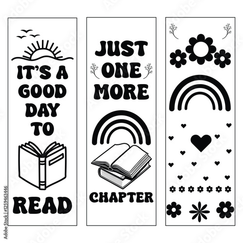Bookmark Quotes design with flower Set Bundle