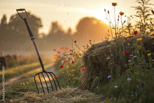 Stunning Bokeh Photography: Hayfork Harvest - Nature's Golden Hour photo