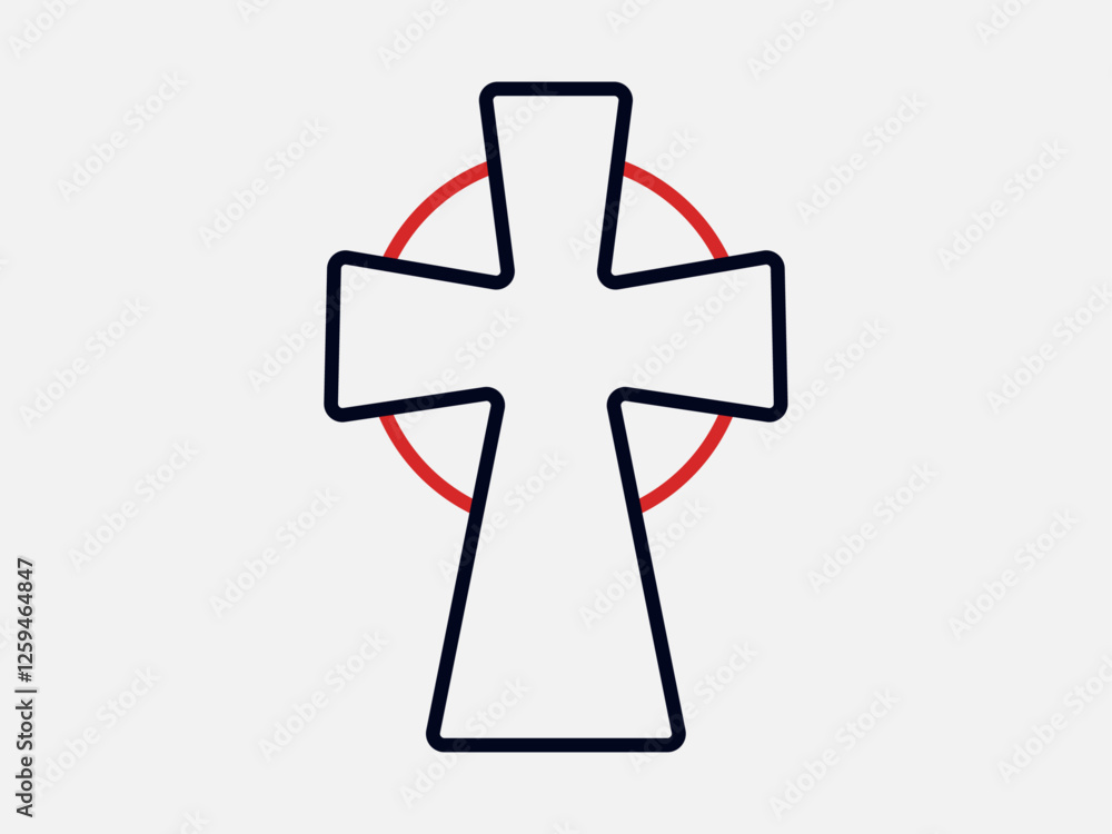 Obraz premium Celtic cross icon. Religion icon. Outline icon concept.