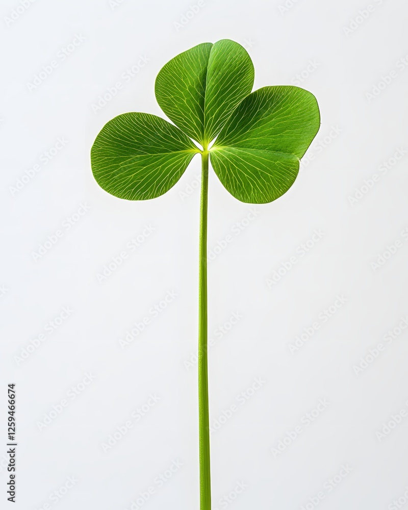Minimalist Green Shamrock on White Background Symbol of Luck and Irish Culture Celebration Minimalist Green Shamrock on White Background Symbol of Luck and Irish Culture Celebration