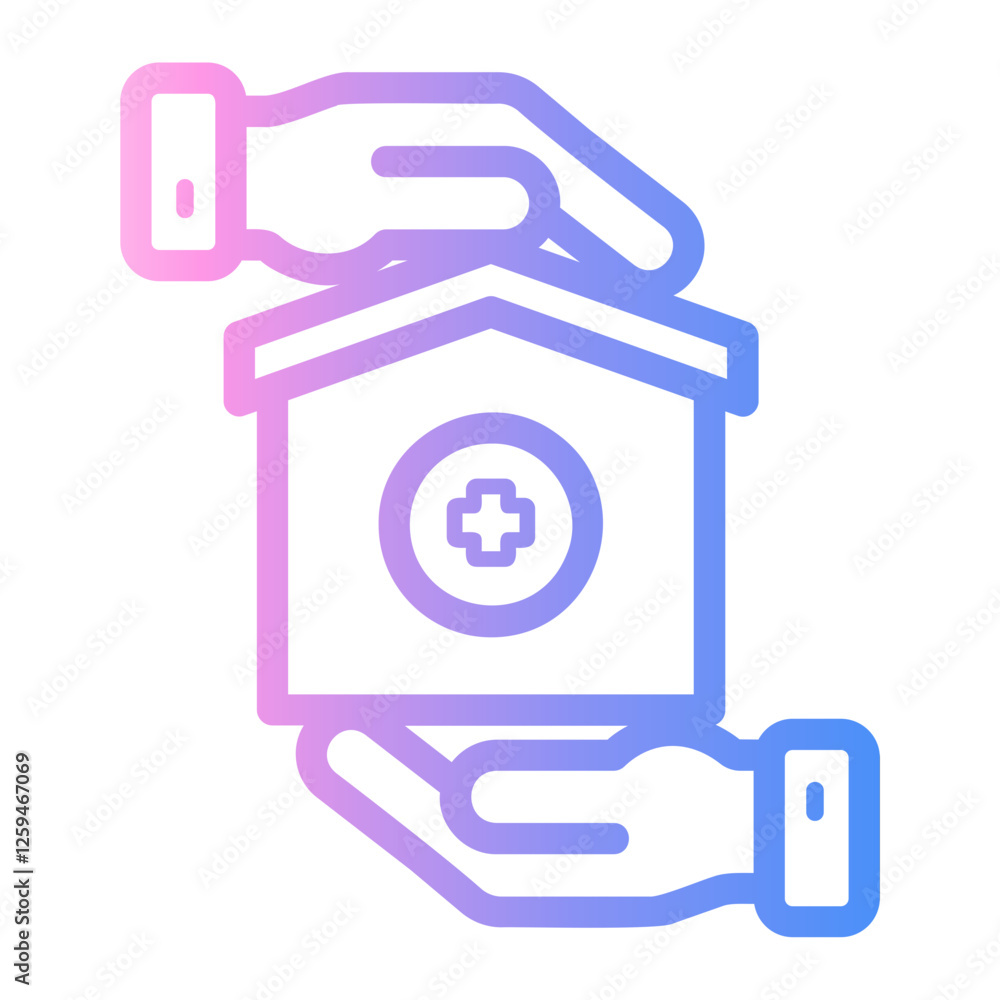 hospice Line Gradient Icon hospice Line Gradient Icon