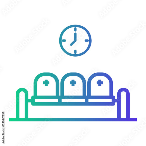 waiting room Line Gradient Icon