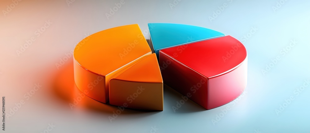 Obraz premium Colorful Pie Chart Segments Representing Data Analysis and Business Statistics Illustration