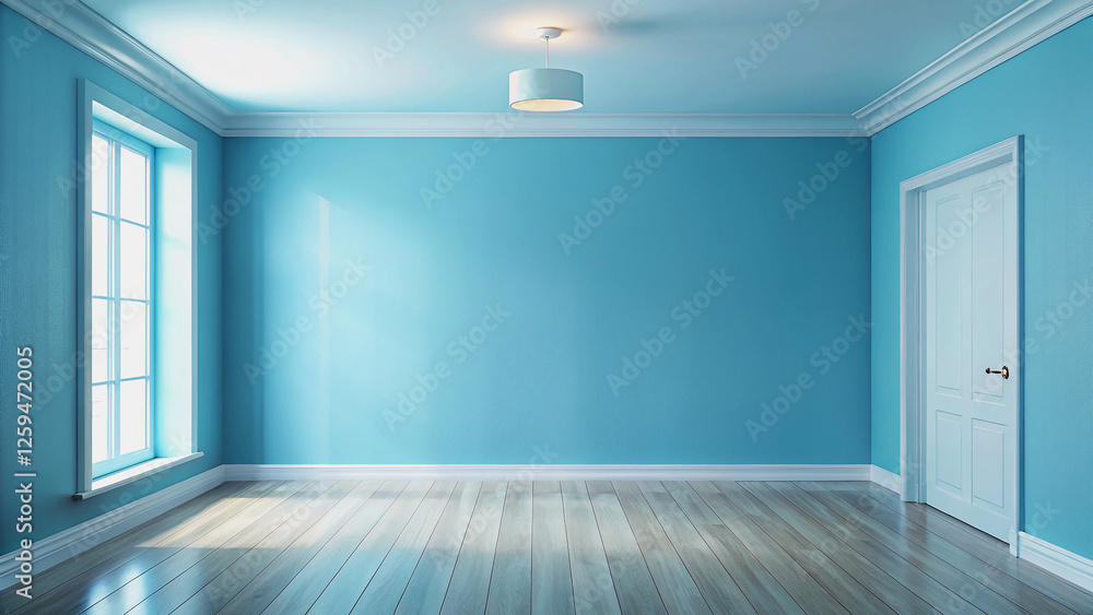 Empty Teal Room with Hardwood Floors and Natural Light Empty Teal Room with Hardwood Floors and Natural Light