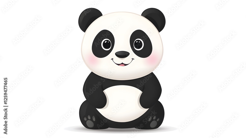 Naklejka premium Panda cartoon on white background