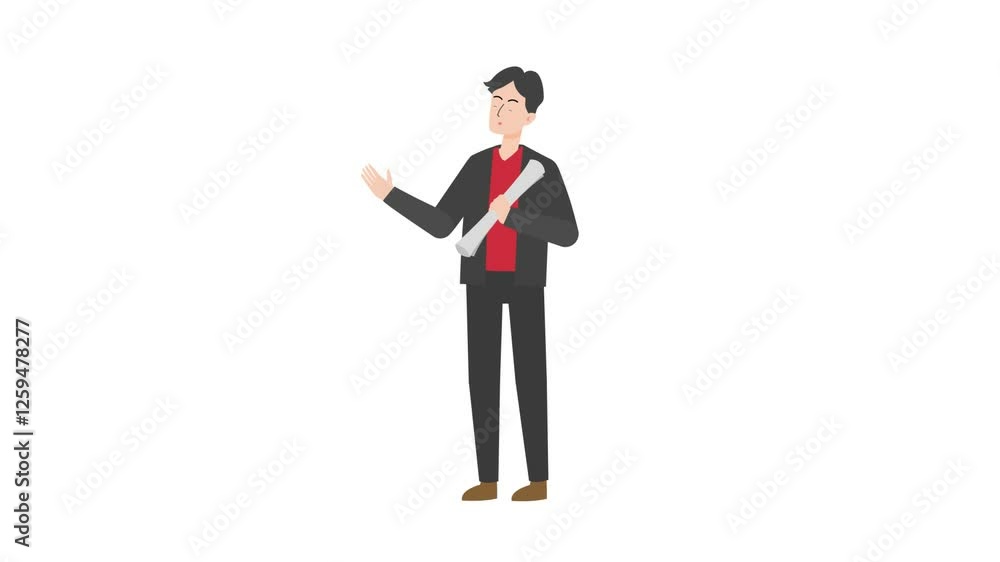 video man is standing and giving a lecture cartoon animation
video man is standing and giving a lecture cartoon animation