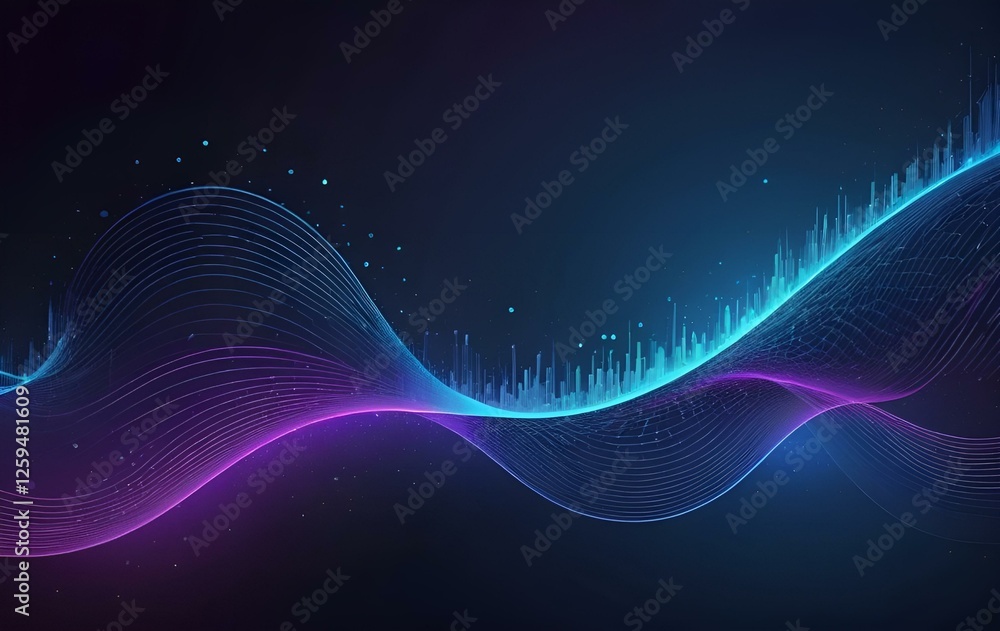 Blue purple digital background image, line, texture, banner