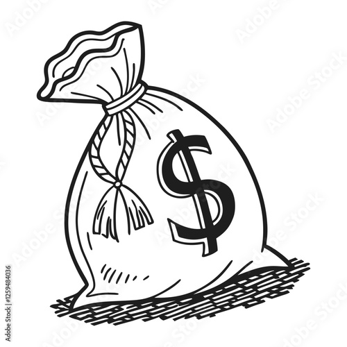 Vector business finance doller with beg logo iconic vector design