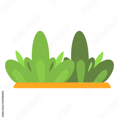 Cute Grass Border Isolated on White Background. Vector Illustration with Cartoon Design.