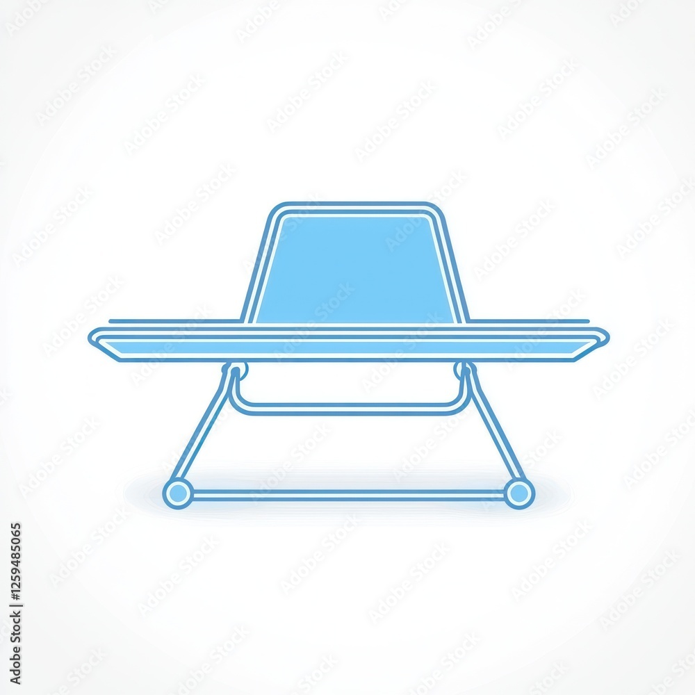 3D glyph icon symbolizing ironing board for fabric care, white background. 3D glyph icon symbolizing ironing board for fabric care, white background.
