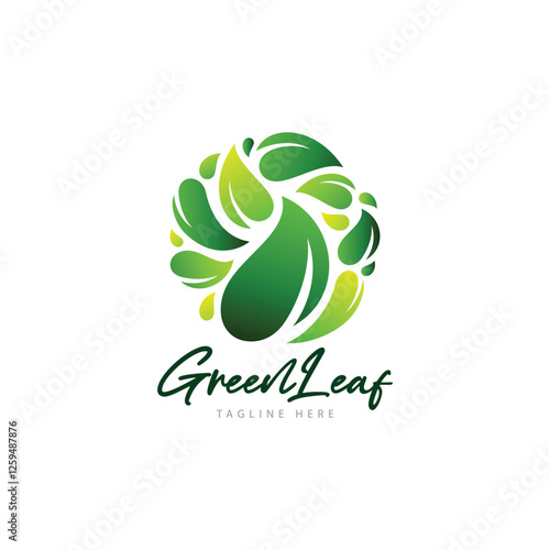 Green Leaf Nature Healthy Logo