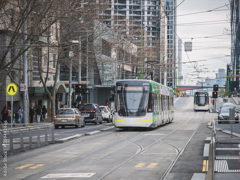 Fototapeta premium tram in CBD Melbourne, Australia