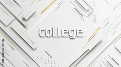 Abstract geometric background with word COLLEGE photo