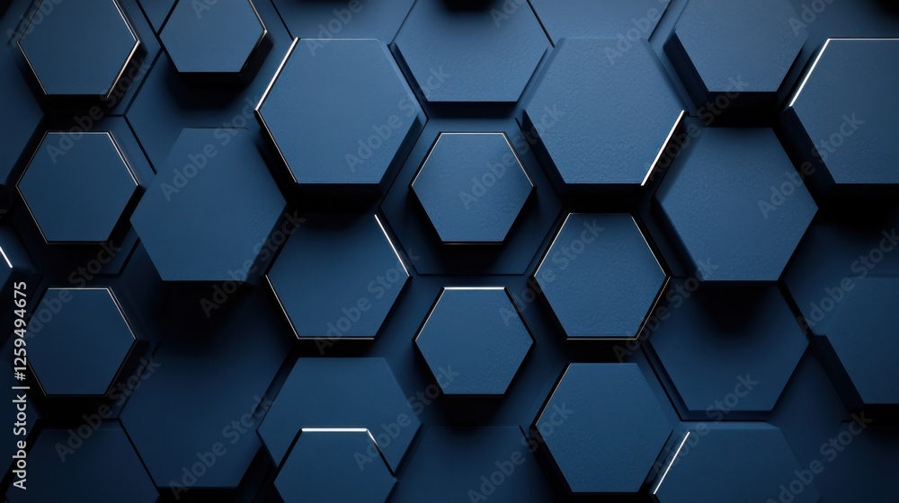 Minimalist abstract hexagonal pattern on a Blue background. Banner template with white space for text, perfect for modern and professional design uses. Minimalist abstract hexagonal pattern on a Blue background. Banner template with white space for text, perfect for modern and professional design uses.