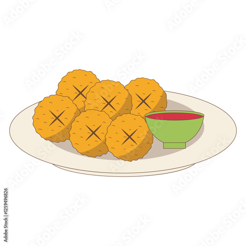 Fast Food Illustration with Cartoon Design. Isolated Vector Clipart.