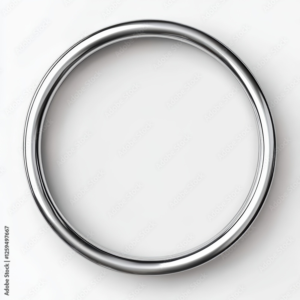 a silver circle on white background , round metal frame
a silver circle on white background , round metal frame