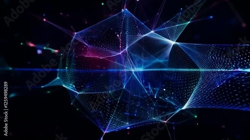 Tech Mesh Wave Motion Futuristic 4K Seamless Loop Stock Video