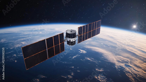 Autonomous AI satellites navigating deep space, optimizing their routes and adjusting to cosmic obstacles in real time.