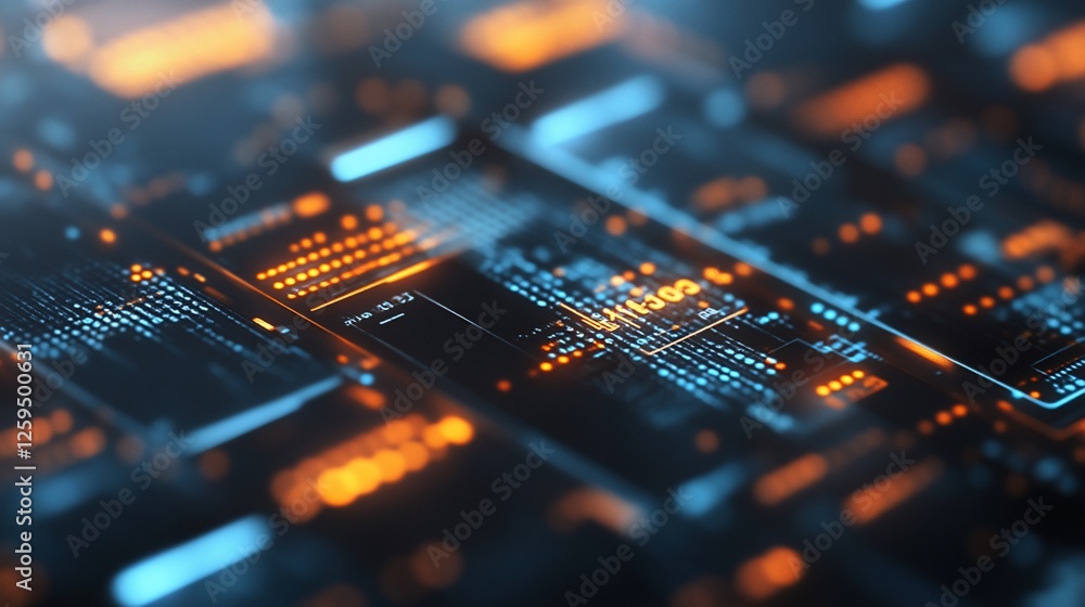 Obraz premium Abstract Digital Data Flow: Futuristic Technology Background