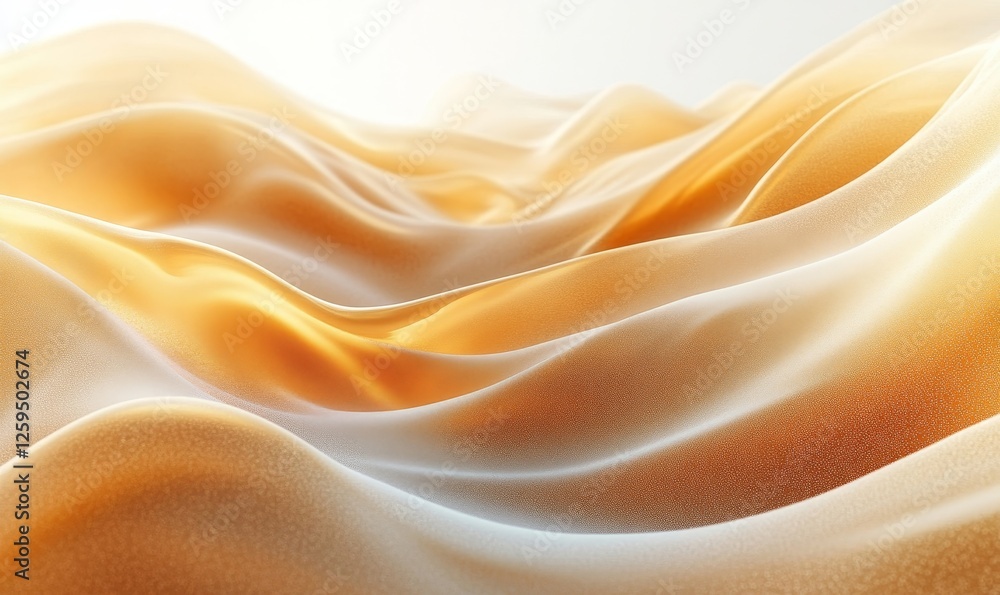Obraz premium Caramel Smooth Waves Background, Generative AI