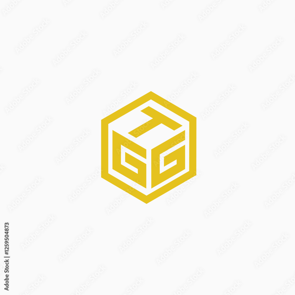 Obraz premium Letter Logo TGG, Hexa logo fully editable vector template