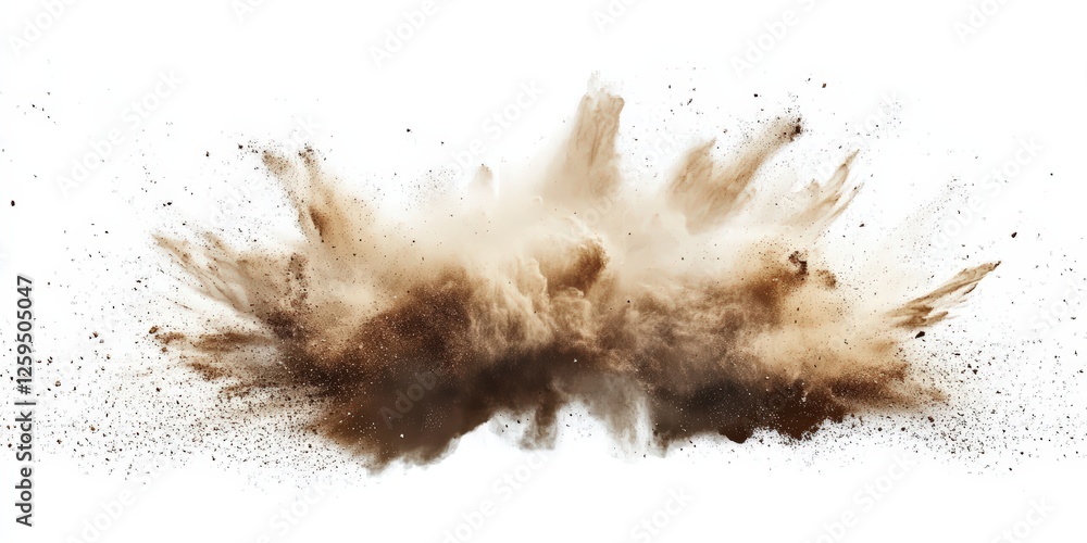a brown splash painting on white background, brown powder dust paint beige brown explosion explode burst isolated splatter abstract. brown smoke or fog particles explosive special effect a brown splash painting on white background, brown powder dust paint beige brown explosion explode burst isolated splatter abstract. brown smoke or fog particles explosive special effect