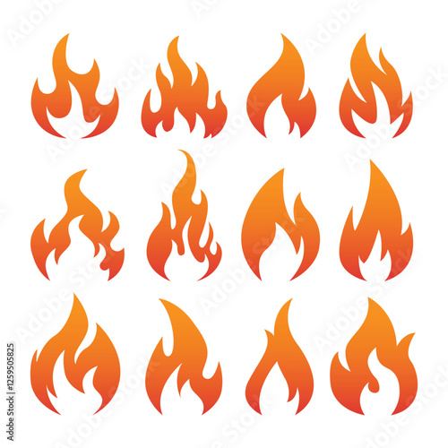 Hot Fire Flames Vector Illustration