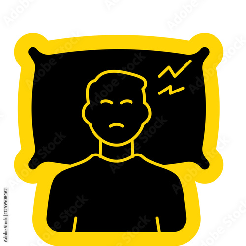 Insomnia Icon, Sleepless disorder, depression