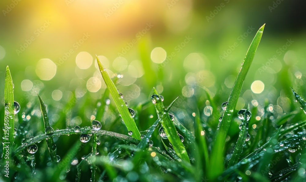Fototapeta premium Dewy Close-up Droplet Background, Generative AI